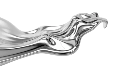 Rolgordijnen Liquid silver metal horizontal isolated © Natalie Meerson