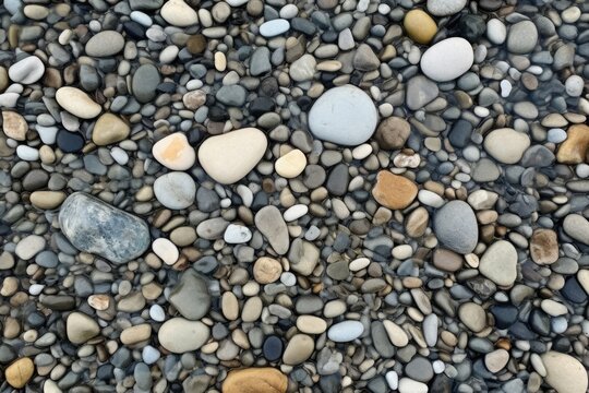 macro shot of pebbles in a river bed