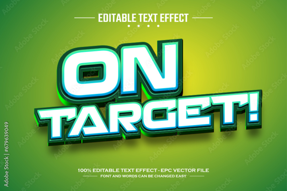 Poster on target 3d editable text effect template