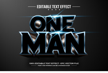 One man 3D editable text effect template
