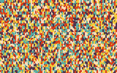 Retro vintage seamless pattern. Geometric classic pattern in random colorful color theme palette