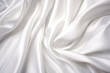 close-up of pristine white satin with no creases