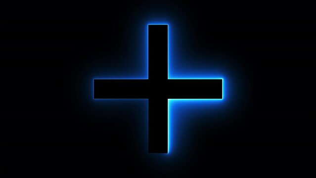 Plus neon sign. Computer generated 3d render