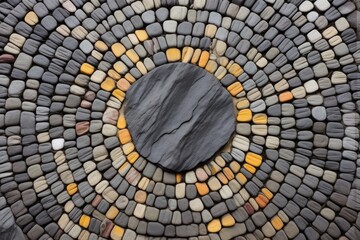 slate stone arranged in circular pattern