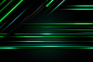 Green neon lines over black background
