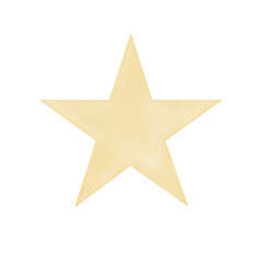 Water color yellow/gold star with transparent