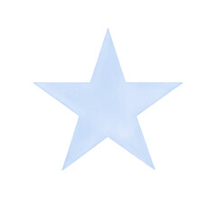 Water color blue star with transparent