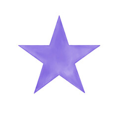 Watercolor Purple star with transparent