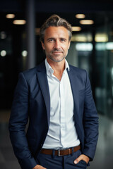 Fototapeta premium Businessman standing in office.