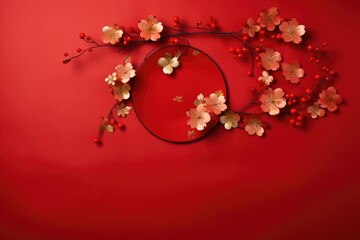 Obraz na płótnie Canvas Chinese new year theme plum blossom background template image.