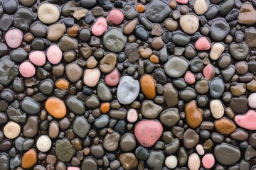 pebble stone wall with raindrops