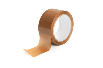 Brown adhesive tape isolated on white background, including clipping path