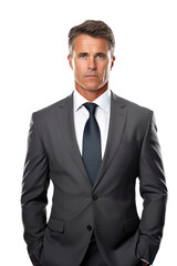 A professional businessman in a suit isolated on transparent background.
