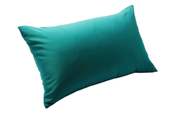 A teal pillow isolated on transparent background.