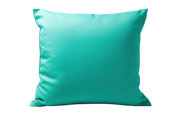 A teal pillow isolated on transparent background.