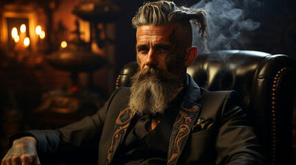 portrait of a person with a sword