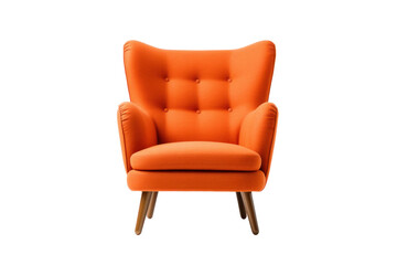 Accent chair, armchair isolated on transparent background.