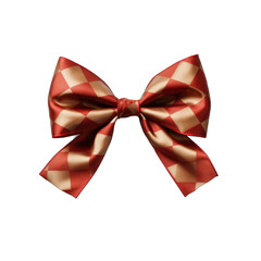 Red-nosed reindeer bow and ribbon isolated on transparent background