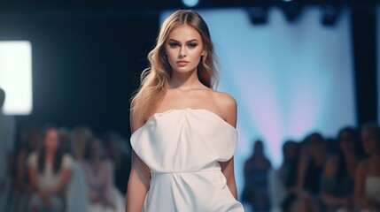 Fashion models walk the runway at a fashion show