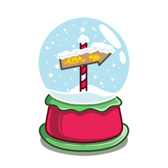 christmas sign board with a snow