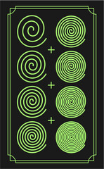 spirals Y2K retro futurism vector graphic elements