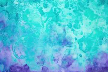 Fototapeta na wymiar dabbing effect of teal and purple watercolor for a textured look
