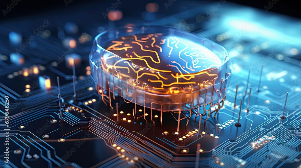 Poster neural circuit and electronic cyber brain in a quantum