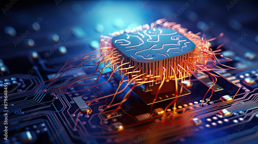 Poster neural circuit and electronic cyber brain in a quantum