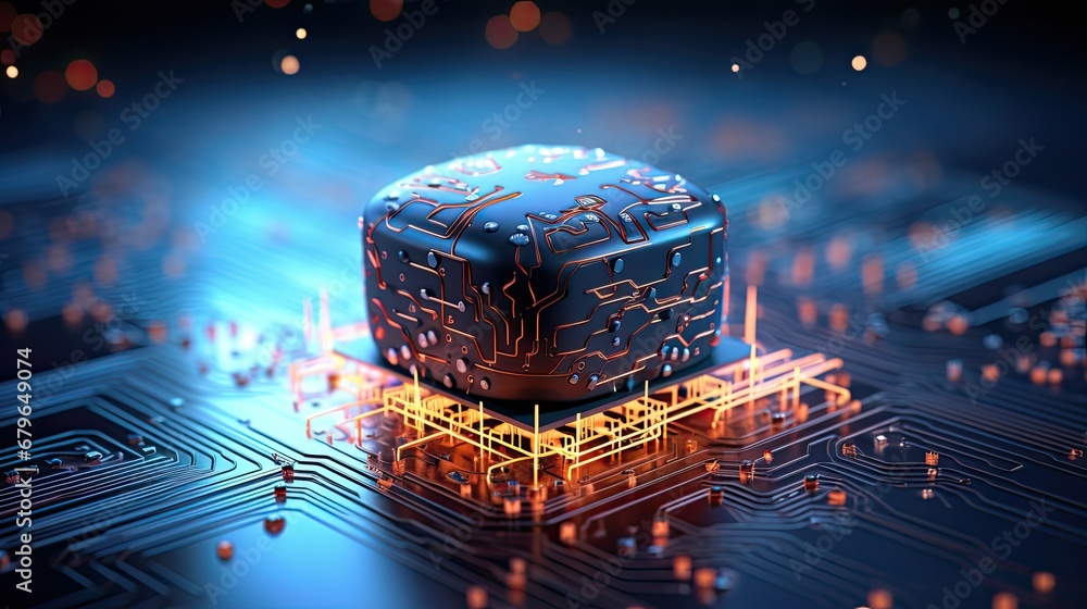 Aufkleber neural circuit and electronic cyber brain in a quantum