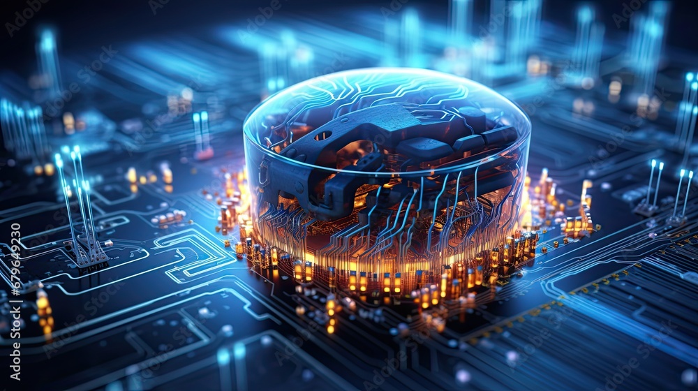 Poster neural circuit and electronic cyber brain in a quantum