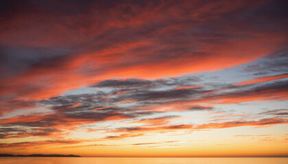 Fototapeta na wymiar Tropical sea sunset. Sky background-