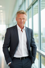 Fototapeta premium Mature man smiling in office.