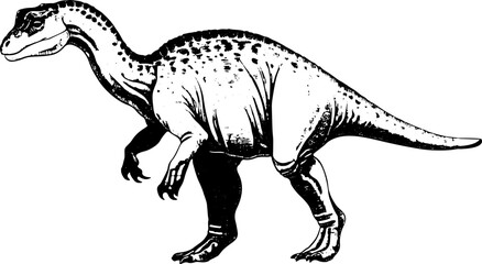 Iguanodon Dinosaur Vintage Illustration