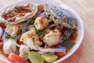 Spicy Seafood Salad, thai food (yum)