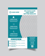 Creative health care flyer, hospital flyer cover design, medical flyer template, clinic cover layout  