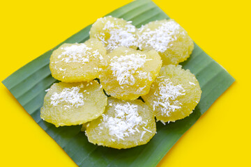 Steamed cassava cake. Thai dessert