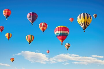 Obraz premium vibrant hot air balloons ascending on a clear day