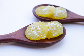 Steamed cassava cake. Thai dessert