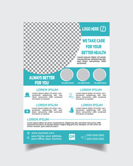 Medical hospital flyer, trending clinic flyer, medical flyer template A4 size vector layout