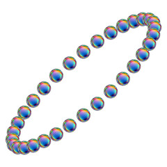Iridescent geometric 3D shape isolated on a transparent background. Trendy abstract holographic design element.