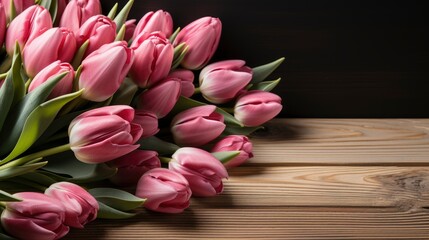 Wooden White Background Pink Tulips Conception, HD, Background Wallpaper, Desktop Wallpaper