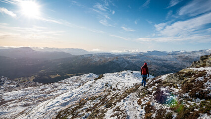 Hiking woman in Norway.