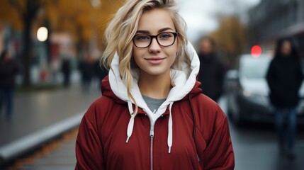 Fototapeta premium Young Blonde Woman Smiling Park, HD, Background Wallpaper, Desktop Wallpaper