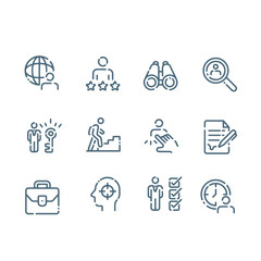 Head Hunting line icons vector design