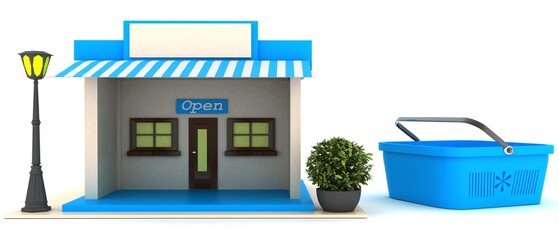 STORE.3d Render Illustration.