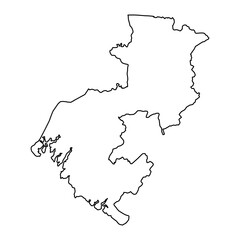 Boke region map, administrative division of Guinea. Vector illustration.
