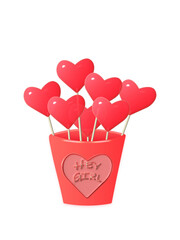 Galentine’s Day card with candy hearts. PNG illustration