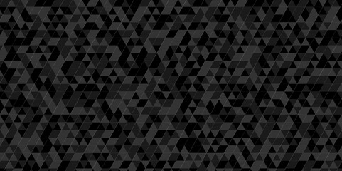 Modern abstract wall grid geometric dark black pattern background lines Geometric print composed of triangles. Black triangle tiles pattern mosaic background. Abstract pattern gray Polygon Mosaic.
