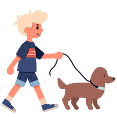 boy and dog