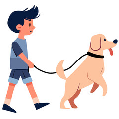 boy and dog